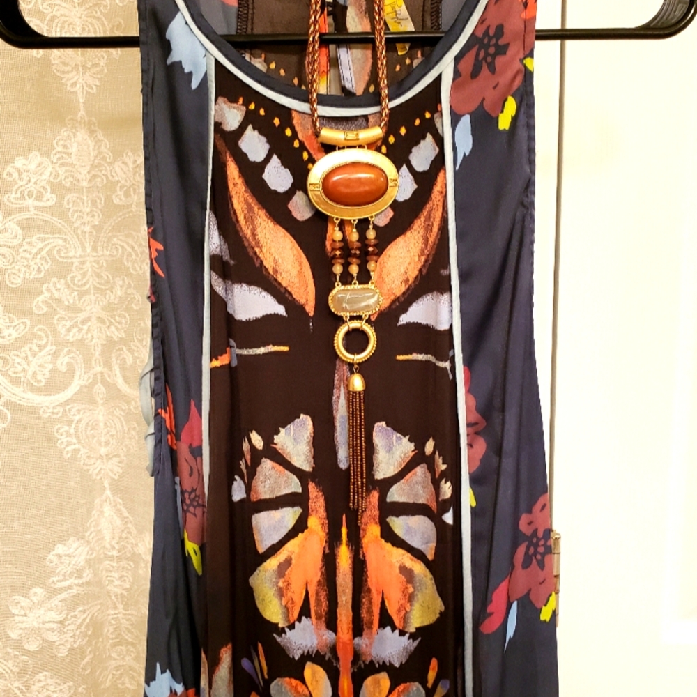 Free People sleeveless floral tank mini dress size S